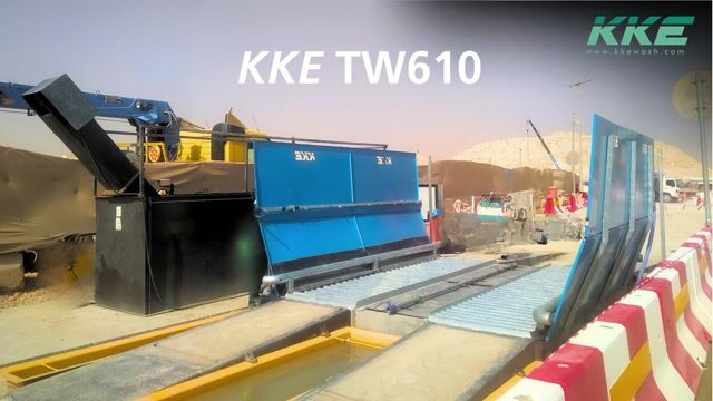 KKE TW610 portable wheel wash in operation.